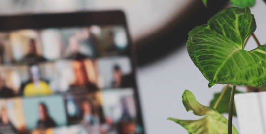 Remote meeting on computer Remote meeting on computer